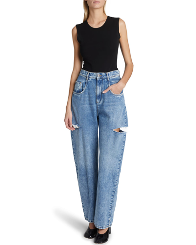 MAISON MARGIELA SLASH-SIDES WIDE-LEG DENIM PANTS