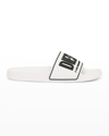 Diesel Men's Sa-mayemi Water-resistant Logo Pool Slides In White