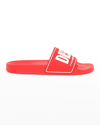 Diesel Men's Sa-mayemi Water-resistant Logo Pool Slides In Red/white