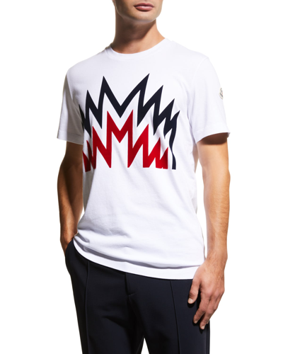 Moncler Crown Short Sleeve Graphic Tee In White