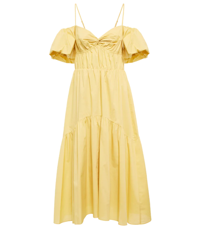 Vince Tiered Midi Dress In Yellow