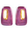 Marni Trapezio Enamel Stud Earrings In Pink & Purple