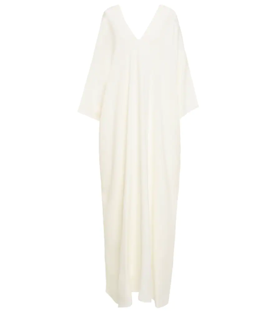 The Row Meelo Silk-crepe Maxi Dress In Off White