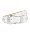 Khaite Benny Stud Patent Leather Belt In White