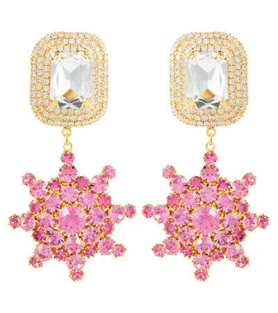 Magda Butrym Starburst Crystal Drop Earrings In Pink