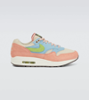 Nike Air Max 1 Panelled Suede And Mesh Low-top Trainers In Multicolor