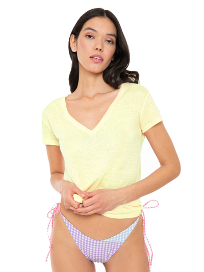 Mc2 Saint Barth Yellow Linen Womans T-shirt