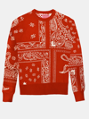 Mc2 Saint Barth Woman Sweater Blended Cashmere Red Bandana Pattern In Red