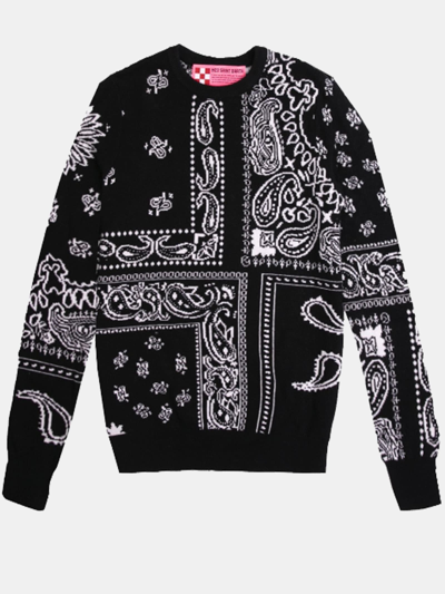 Mc2 Saint Barth Woman Sweater Blended Cashmere Black Bandana Pattern