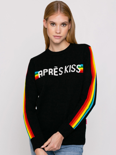 Mc2 Saint Barth Woman Sweater Après Kiss Embroidery In Black