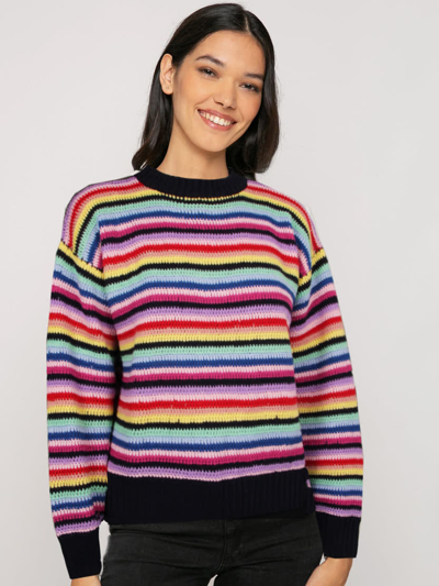Mc2 Saint Barth Woman Multicolor Striped Crochet Sweater