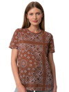 MC2 SAINT BARTH WOMAN LINEN T-SHIRT WITH BANDANNA PRINT