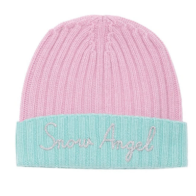 Mc2 Saint Barth Woman Hat With Snow Angel Embroidery In Pink