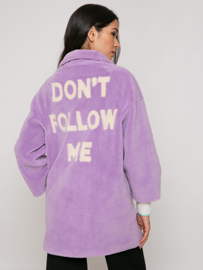Mc2 Saint Barth Woman Coat Lilac Teddy Fabric In Purple