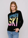 Mc2 Saint Barth Black Woman Sweater Aprés Ski Degrade Writing In Black