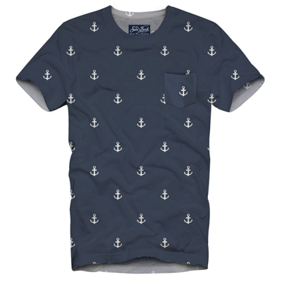 Mc2 Saint Barth Kids' Tshirt Boy Sailor Anchor In Blue