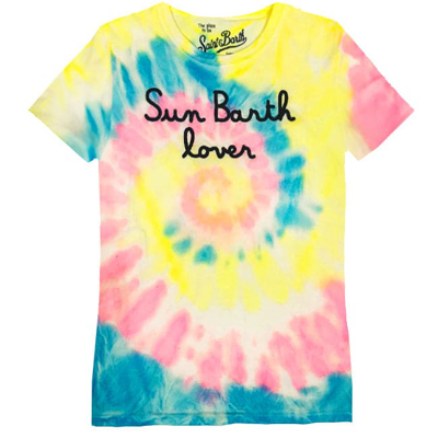 Mc2 Saint Barth Sun Lover Embroidered T-shirt In Multicolor