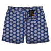 Mc2 Saint Barth Short-length Man Swim Shorts With Dyed Print In Blue