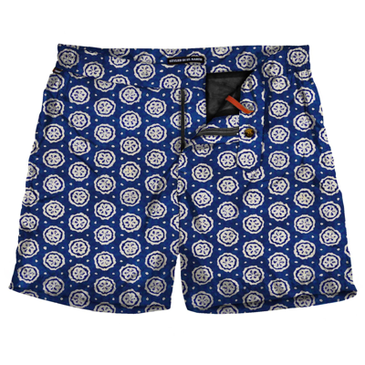 Mc2 Saint Barth Short-length Man Swim Shorts With Dyed Print In Blue