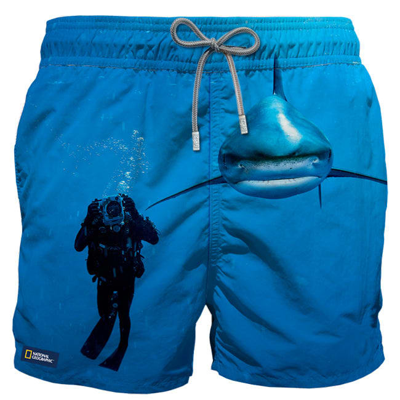 Mc2 Saint Barth Scuba Photographic Print Swim Shorts - National Geographic© Special Edition In Blue