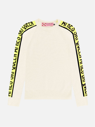 Mc2 Saint Barth Queen Ski Blended Cashmere Woman White Sweater