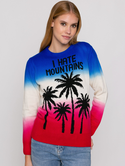 Mc2 Saint Barth Purple And Fucsia Gradient And I Hate Mountains Woman Sweater In Blue