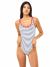 Mc2 Saint Barth One Piece Swimsuit With Porto Rotondo Embroidery In Blue
