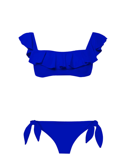 Mc2 Saint Barth Off-shoulder Ruffled Bluette Bikini