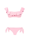 Mc2 Saint Barth Off Shoulder Pink Bikini Top In Pink