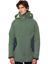 Mc2 Saint Barth Military Green Hooded Windbreaker For Man In Green