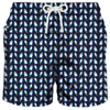 Mc2 Saint Barth Man Swim Shorts Penguins Micro Print In Blue