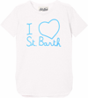 Mc2 Saint Barth Linen T-shirt With Love St. Barth Embroidery In White