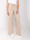 Mc2 Saint Barth Knitted Beige Palazzo Pants In Brown