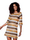 Mc2 Saint Barth Gold Knitted Mini Dress In Brown