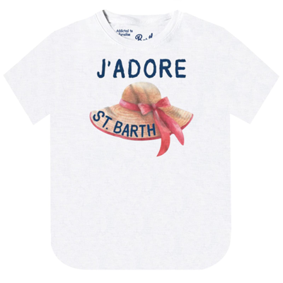 Mc2 Saint Barth Kids' Girl T-shirt With Jadore Barth Print In White