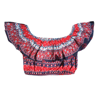 Mc2 Saint Barth Girl Crop Top With Ruffle In Blue
