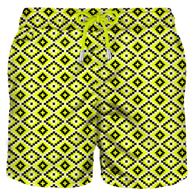 Mc2 Saint Barth Classic Swim Short Chayton Fluo In Yellow