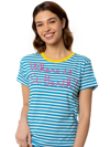 Mc2 Saint Barth Bluette Cotton T-shirt With Where Is St. Barth? Embroidery In Blue
