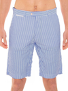 Mc2 Saint Barth Blue Striped Bermuda Shorts In Blue