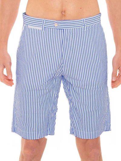 Mc2 Saint Barth Blue Striped Bermuda Shorts