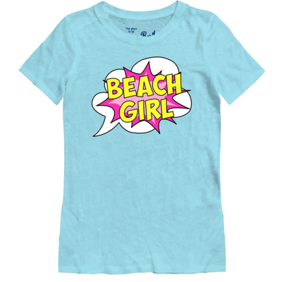 Mc2 Saint Barth Beach Girl Print T-shirts For Women In Blue