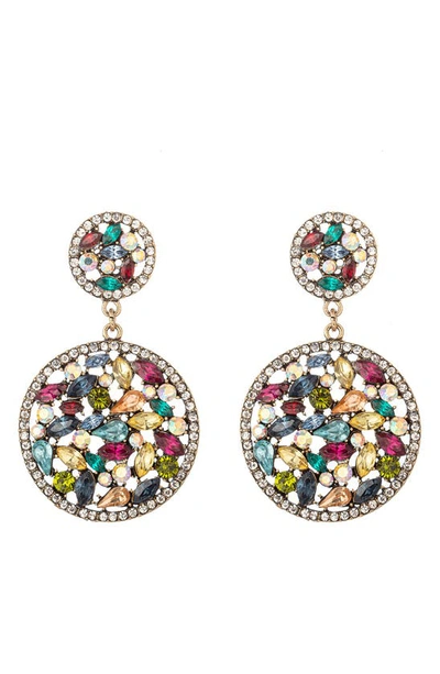 Eye Candy Los Angeles Polar Crystal Statement Earrings In Gold