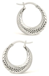 Sterling Forever Delia Hoop Earrings In Silver
