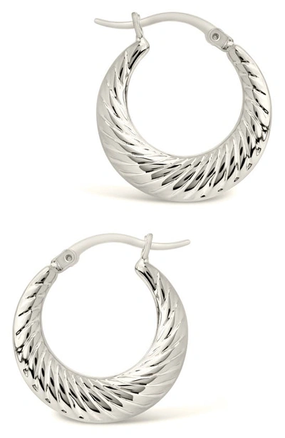 Sterling Forever Delia Hoop Earrings In Silver