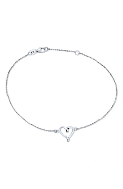 Bling Jewelry Sterling Silver Open Love Heart Anklet