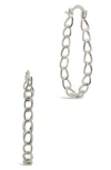 STERLING FOREVER STERLING FOREVER CHAIN LINK HOOP EARRINGS