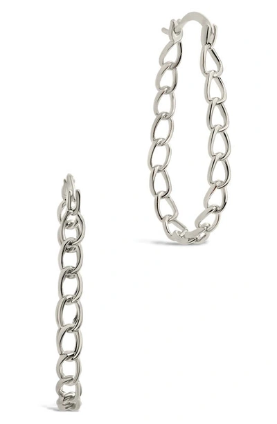 Sterling Forever Chain Link Hoop Earrings In Silver