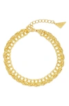 Sterling Forever Hallie Layered Chain Bracelet In Gold