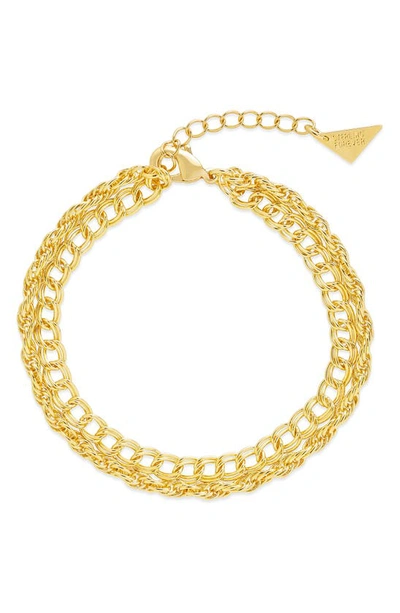 Sterling Forever Hallie Layered Chain Bracelet In Gold