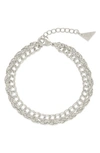 Sterling Forever Hallie Layered Chain Bracelet In Silver